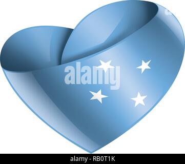 Stati Federati della Micronesia bandiera, illustrazione vettoriale su sfondo bianco Illustrazione Vettoriale