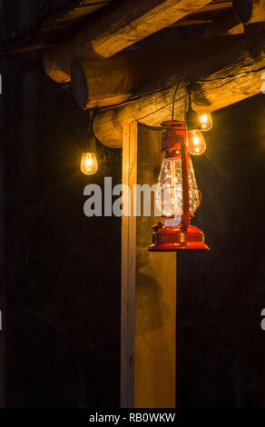 Lanterna Uragano In Vetro Con Struttura Metallica - Decorazione Rustica Per Casa O Esterno - Foto 8