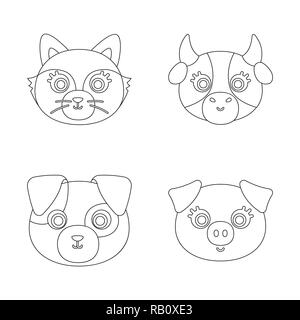 Coniglio,fumetto,cibo,Casa,animale,habitat,Casa,agriturismo,divertente,giardino,fienile,village,carino,razza,impostare,vettore,icona,immagine,isolato,raccolta,design,l'elemento,graphic,segno,contorno,linea, Vettori vettore , Illustrazione Vettoriale