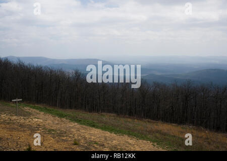 Ouachita Mountains in Oklahoma, visto dall'unità Talimena Foto Stock