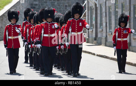 Viste del cambio della guardia in La Citadelle, Québec, Canada Foto Stock