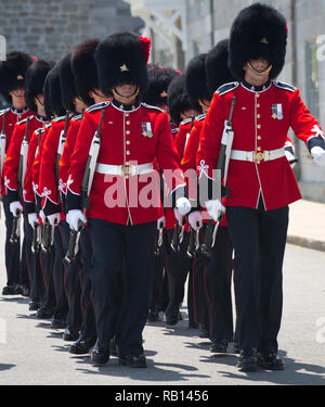 Viste del cambio della guardia in La Citadelle, Québec, Canada Foto Stock