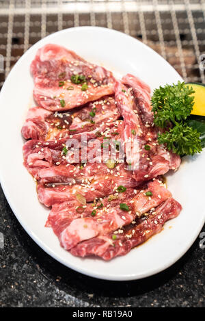 Materie premium wagyu carni bovine nervatura per giapponese yakiniku Foto Stock
