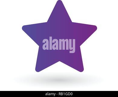 Gradiente viola icona a forma di stella, vettore preferito illustrazione del logo, isolato su sfondo bianco Illustrazione Vettoriale