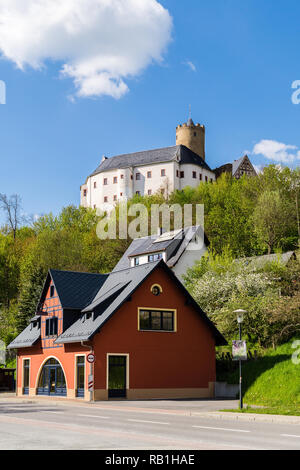 Castello Scharfenstein in Sassonia Foto Stock