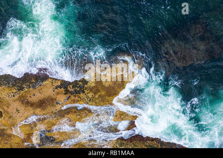 Spiaggia Vista aerea da fuco beach ombra persone sunrise Foto Stock