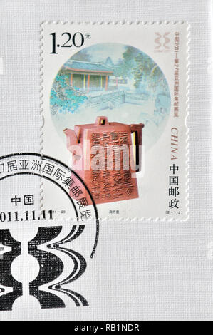 Cina - circa 2011: Un timbri stampato in Cina mostra 2011- 29 Cina 2011-27th Asian International Stamp Exhibition , circa 2011. Foto Stock