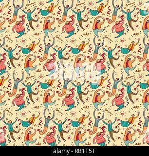 Happy jumping giovani pattern senza giunture Illustrazione Vettoriale