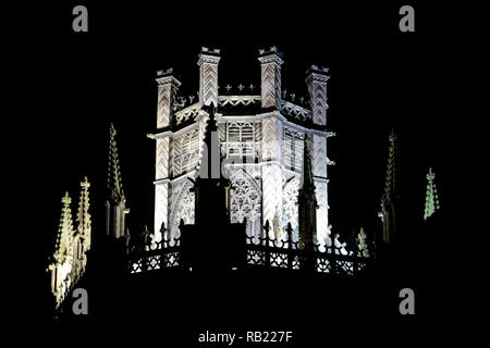 La torre ottagonale sulla Cattedrale di Ely, città di Ely, Cambridgeshire, England, Regno Unito Foto Stock