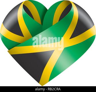 Bandiera della Giamaica, illustrazione vettoriale su sfondo bianco Illustrazione Vettoriale