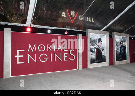 Universal Pictures 'Mortal motori' al Regency Village Theatre di Los Angeles, la California il 5 dicembre 2018 dotate di: atmosfera dove: Los Angeles, California, Stati Uniti quando: 05 Dic 2018 Credit: Sheri Determan/WENN.com Foto Stock