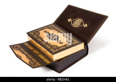 Il Sacro Corano Prenota, sul box Foto Stock