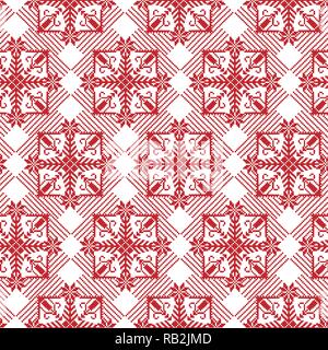 Decorazione di Natale Seamless Pattern in rosso. Etnica della Lettonia ornamento di segno Illustrazione Vettoriale