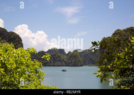 Una bella impostazione Bai Tu Long Bay, Vietnam. Foto Stock