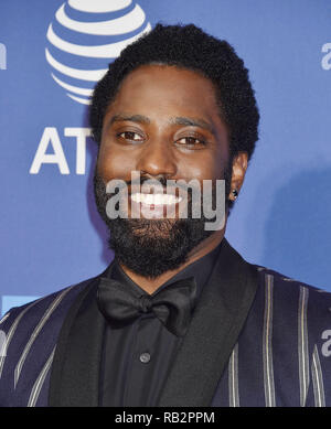 1Palm Springs, CA - gennaio 03: John David Washington assiste il trentesimo annuale di Palm Springs International Film Festival Film Awards Gala a Palm Primavera Foto Stock