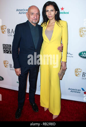 In California, Stati Uniti d'America. 5° gennaio 2019. Attore Sir Ben Kingsley e la moglie Daniela lavanda arriva presso il BAFTA (British Academy of Film and Television Arts) Los Angeles Tea Party 2019 tenutosi presso il Four Seasons Hotel Los Angeles at Beverly Hills il 5 gennaio 2019 in Beverly Hills Los Angeles, California, Stati Uniti. (Foto di Xavier COLLIN/Image Press Agency) Credito: Image Press Agency/Alamy Live News Foto Stock