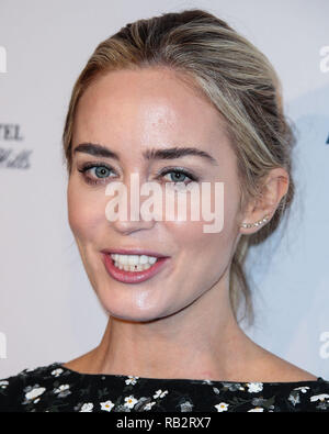 In California, Stati Uniti d'America. 5° gennaio 2019. L'attrice Emily Blunt indossando un Oscar de la Renta abito e tacchi Loriblu arriva presso il BAFTA (British Academy of Film and Television Arts) Los Angeles Tea Party 2019 tenutosi presso il Four Seasons Hotel Los Angeles at Beverly Hills il 5 gennaio 2019 in Beverly Hills Los Angeles, California, Stati Uniti. (Foto di Xavier COLLIN/Image Press Agency) Credito: Image Press Agency/Alamy Live News Foto Stock