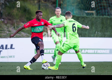 Estepona, Spagna. 06 gen 2019. ESTEPONA - 06-01-2019, calcio olandese Keuken Kampioen divisie Stagione 2018 / 2019. NEC player Jonathan Okita durante il match NEC - Hannover 96. Credito: Pro scatti/Alamy Live News Foto Stock