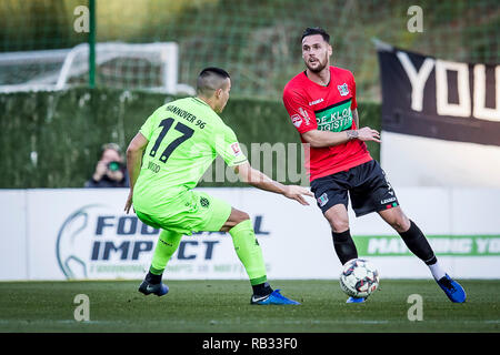Estepona, Spagna. 06 gen 2019. ESTEPONA - 06-01-2019, calcio olandese Keuken Kampioen divisie Stagione 2018 / 2019. NEC player Mathias Bossaerts durante il match NEC - Hannover 96. Credito: Pro scatti/Alamy Live News Foto Stock