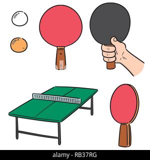 Set di vettore di tennis da tavolo Illustrazione Vettoriale