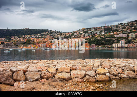 Villefranche sur Mer villaggio costiero in Francia Costa Azzurra Costa Mediterranea. Foto Stock