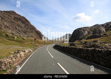 Llanberis Pass, Snowdonia National Park, il Galles, il Galles del Nord, Regno Unito Foto Stock