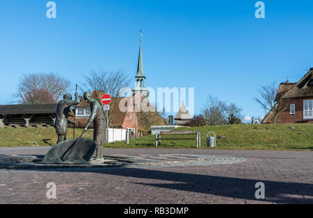 Jan e Gret village square SPO Foto Stock