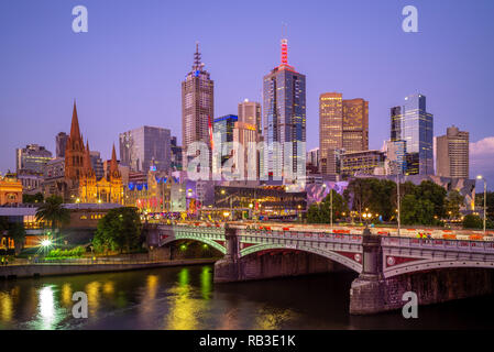 Città di Melbourne business district (CBD), Australia Foto Stock