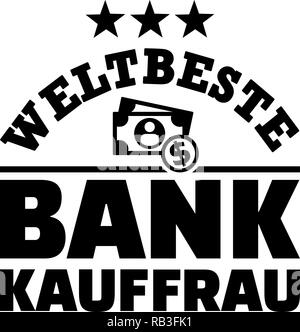 Migliore dei mondi banchiere femmina o impiegato di banca con denaro tedesco Illustrazione Vettoriale