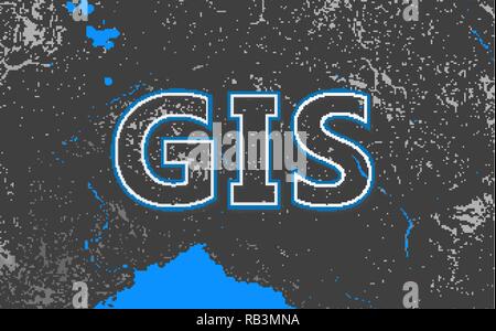 I sistemi di informazione geografica, GIS, cartografia e mappatura. Web mapping. Giorno GIS Illustrazione Vettoriale