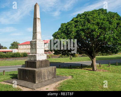 Memorial a Potatau Te Wherowhero, primo re Maori, Ottagono Riserva, Ngaruawahia, Nuova Zelanda Foto Stock