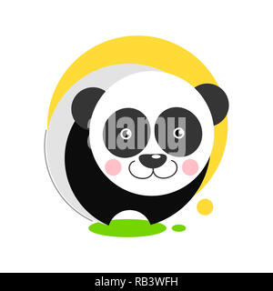 Icona del panda per la progettazione grafica. Illustrazione Vettoriale su sfondo bianco. Foto Stock
