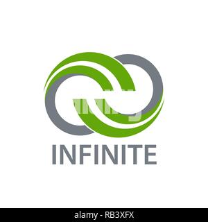 La scienza della natura verde logo infinity concept design template idea Illustrazione Vettoriale