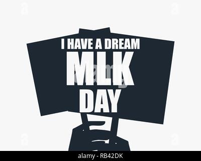Martin Luther King giorno. Io ho un sogno. MLK giorno. Illustrazione Vettoriale Illustrazione Vettoriale