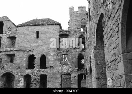 Acton Burnell Castello, Shropshire. Reliquia di pietra arenaria della casa fortificata. Foto Stock