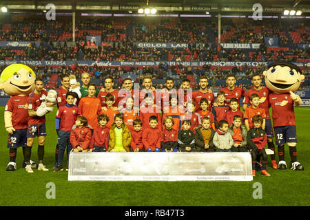 Team di titolare della CA Osasuna visto prima del calcio spagnolo di Liga 123, match tra CA Osasuna e Cadice CF al Sadar Stadium, a Pamplona (Navarra), Spagna. ( Il punteggio finale; CA Osasuna 2:1 Cadiz CF) Foto Stock
