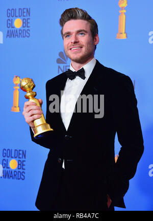 Beverly Hills, in California, Stati Uniti d'America. Il 6 gennaio 2019. Richard Madden 104 in sala stampa durante la 76th Annuale di Golden Globe Awards presso il Beverly Hilton Hotel il 6 gennaio 2019 a Beverly Hills, la California Credit: Tsuni / USA/Alamy Live News Foto Stock