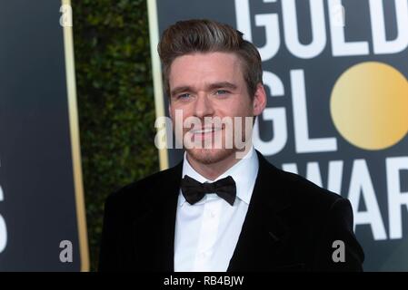 Beverly Hills, in California, Stati Uniti d'America. 06 gen 2019. Richard Madden assiste la 76th Annuale di Golden Globe Awards, Golden Globes, presso l'Hotel Beverly Hilton di Beverly Hills, Los Angeles, Stati Uniti d'America, il 06 gennaio 2019. | Utilizzo di credito in tutto il mondo: dpa picture alliance/Alamy Live News Foto Stock