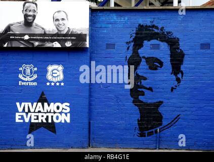 EVERTON MURALE ARTWORK, Everton FC, Everton FC V LINCOLN CITY, EMIRATES FA Cup, 2019 Foto Stock