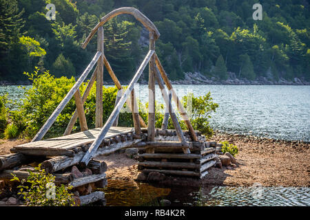 Una splendida vista della foresta nel parco nazionale di Acadia, Maine Foto Stock