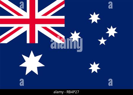 Australia bandiera icona vettore in uno stile piatto Illustrazione Vettoriale