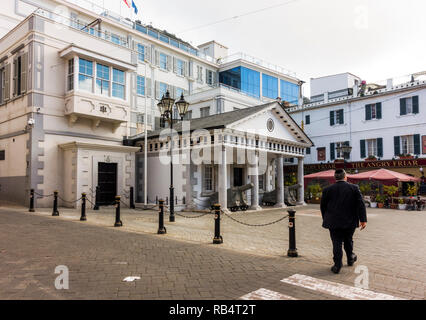 Gibilterra. Il convento casa di guardia alla strada principale, Oltremare territorio britannico, Regno Unito, Gibilterra, Regno Unito. Foto Stock