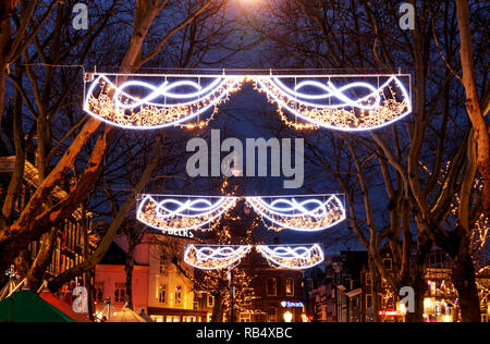 Le luci di Natale in Amsterdam Foto Stock