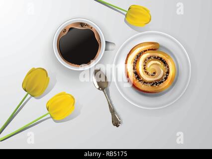 Donna blogger workspace con gli occhiali Illustrazione Vettoriale