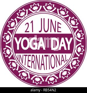 International Yoga giorno logo design. Illustrazione Vettoriale Illustrazione Vettoriale