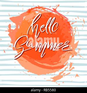 Estate sfondo astratto. Le lettere scritte su uno sfondo di colore arancione sun. Illustrazione Vettoriale Illustrazione Vettoriale