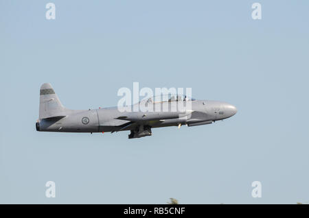 Norwegian Air Force volo storico Canadair CT-133 Silver Star 3 licenza Canadese-costruito versione di American Lockheed T-33 Shooting Star Foto Stock