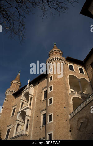 Urbino,Palazzo Ducale, il Palazzo Ducale di Urbino, Marche, Italia Foto Stock