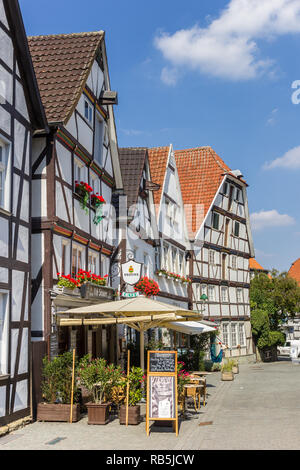 Cafe al Vreithof piazza del mercato a Soest, Germania Foto Stock