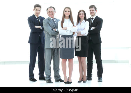 Ritratto in piena crescita. team di giovani uomini di affari Foto Stock